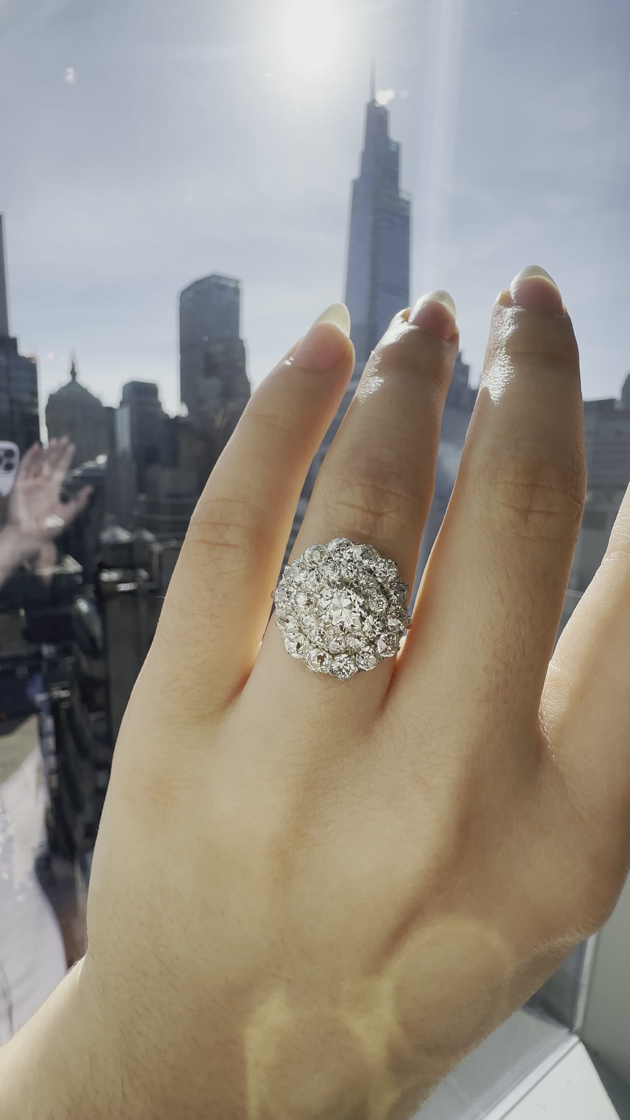 m-z color, diamond in two-tone setting