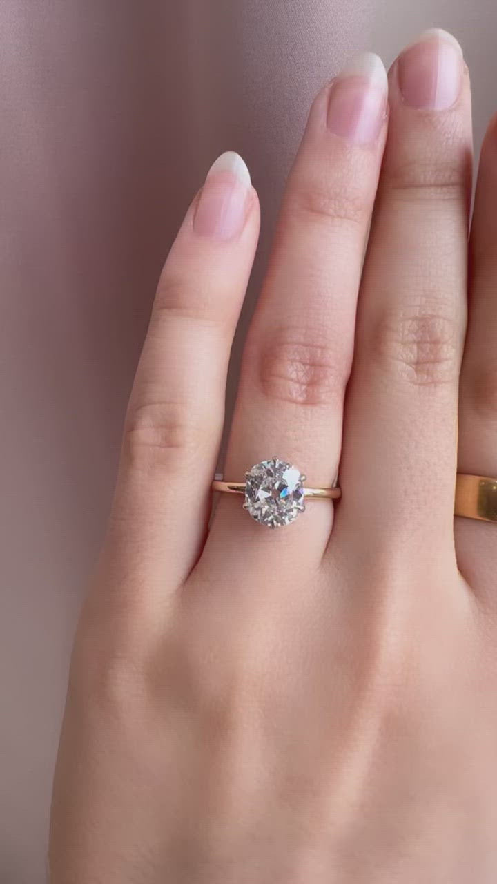 j-k-l color, vs clarity diamond in two-tone setting