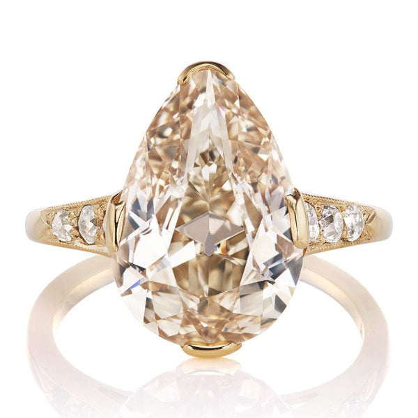 Pear shaped champagne diamond ring Clearance