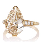 5 carat Champagne Antique Pear Shaped Engagement Ring
