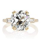 5 Carat Old Mine Cut Engagement Ring with Baguettes