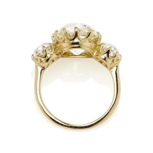 Light Yellow Diamond Three Stone Engagement Ring