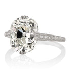 5.34 ct Elongated Old Mine Cut Diamond Engagement Ring