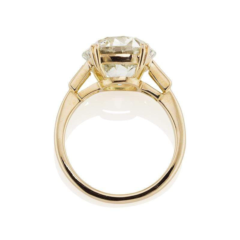 5.61 ct Old European Cut Diamond Engagement Ring with Baguettes