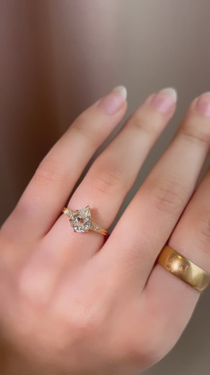 j-k-l color, vs clarity diamond in yellow gold setting