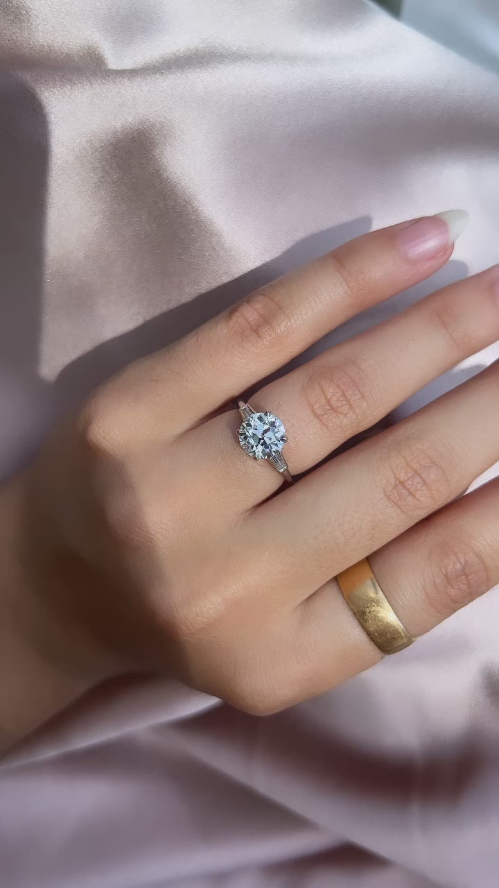 j-k-l color, vs clarity diamond in platinum setting