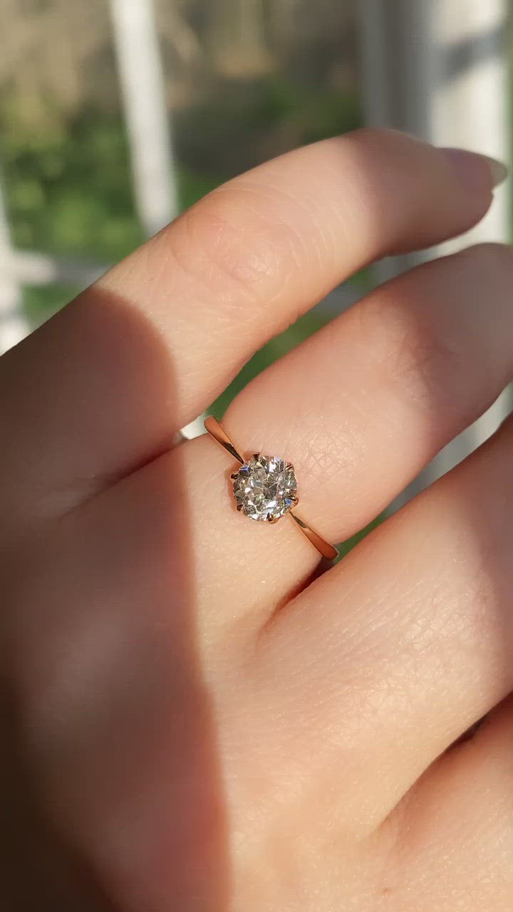 g-h-i color, vs clarity diamond in rose gold setting