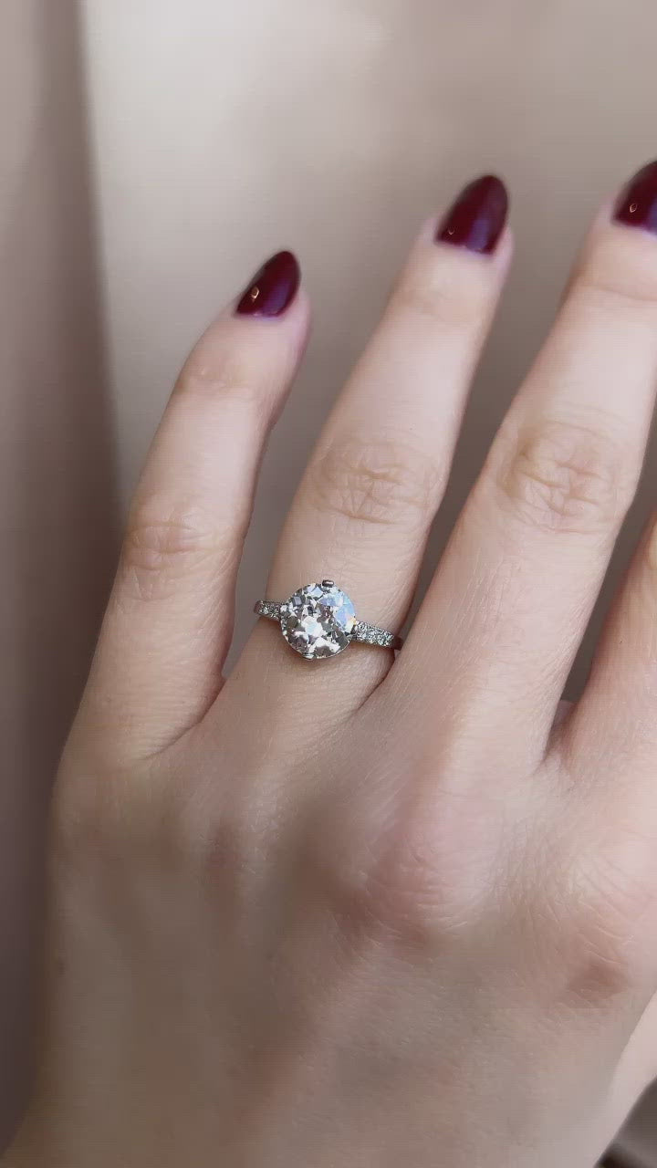 j-k-l color, vs clarity diamond in platinum setting