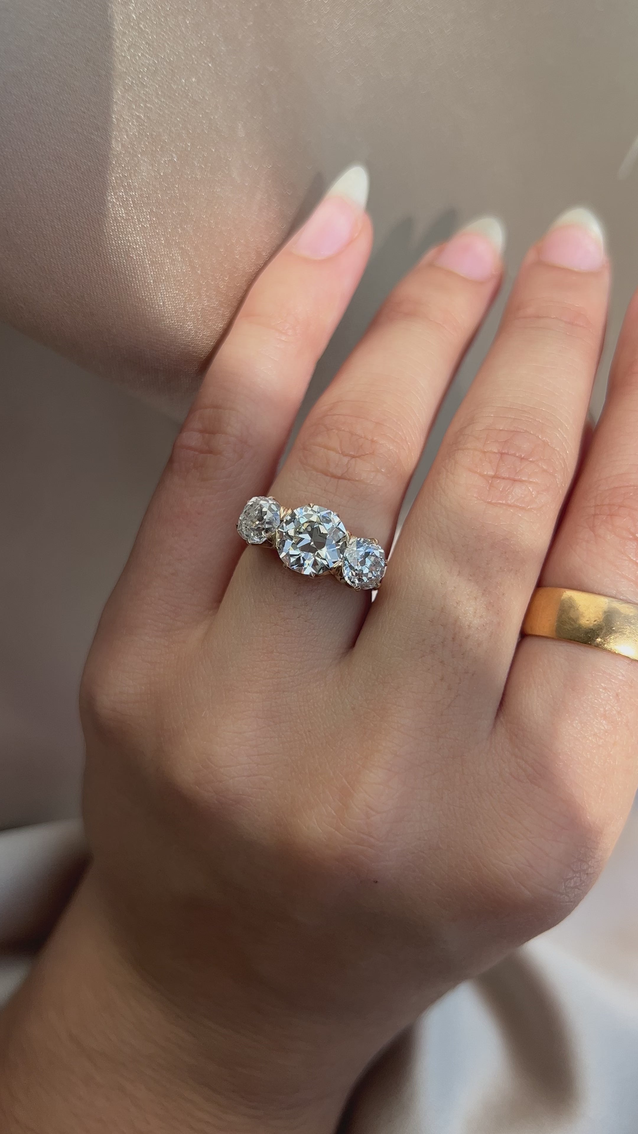 j-k-l color, vvs clarity diamond in yellow gold setting