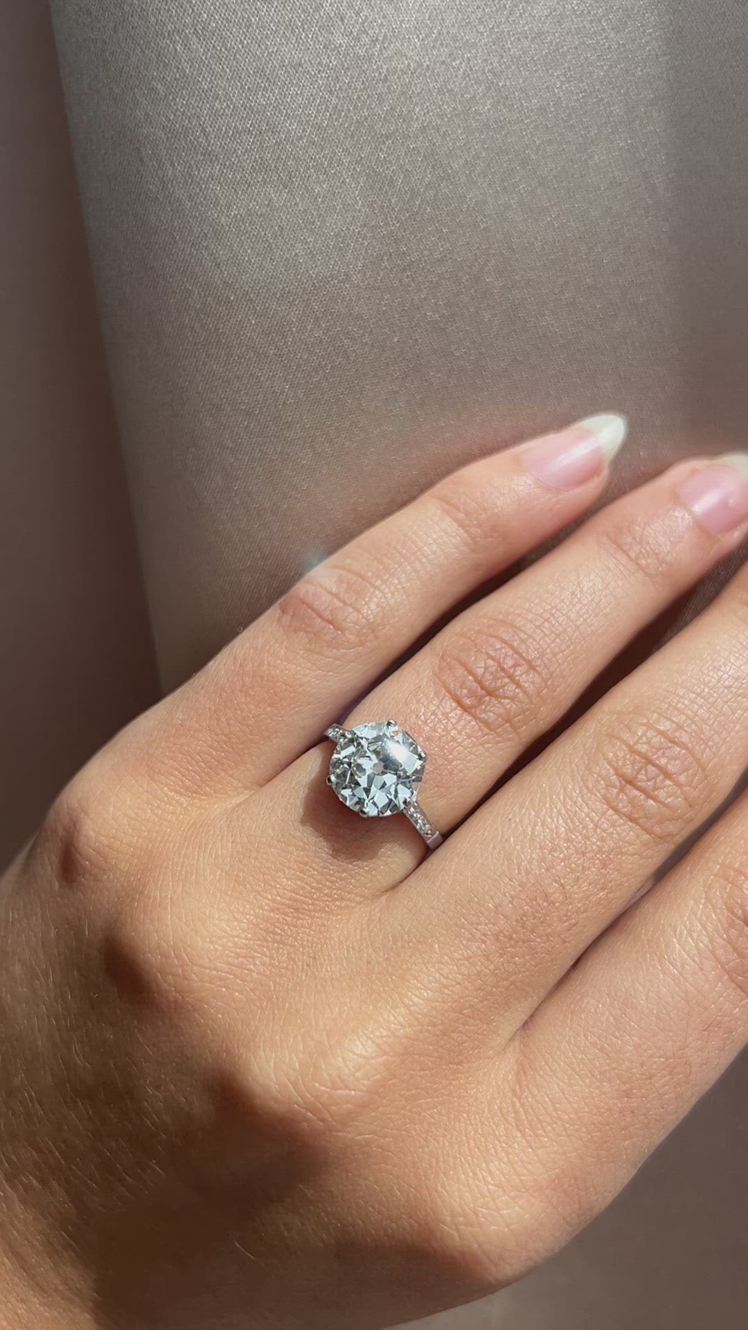 j-k-l color, vs clarity diamond in platinum setting