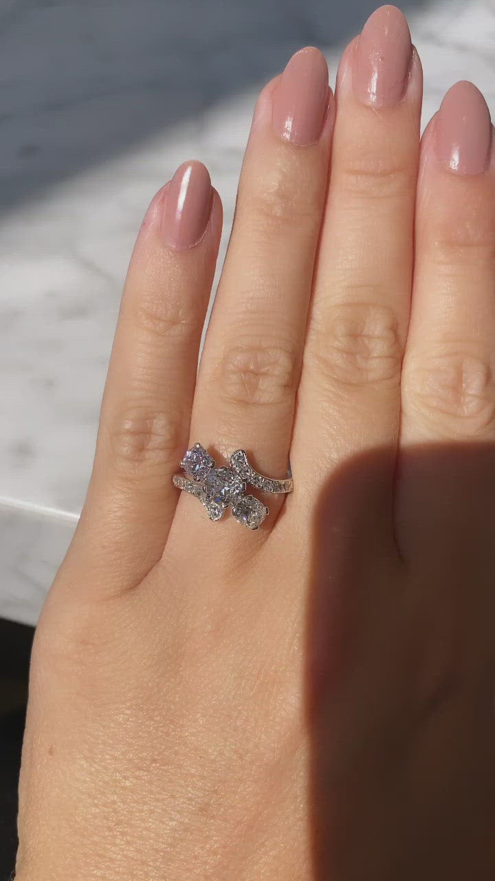 g-h-i color, vs clarity diamond in platinum setting