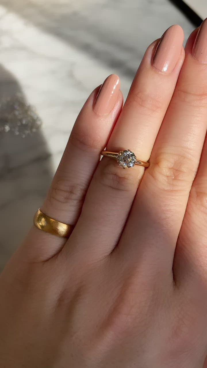 m-z color, vs clarity diamond in yellow gold setting