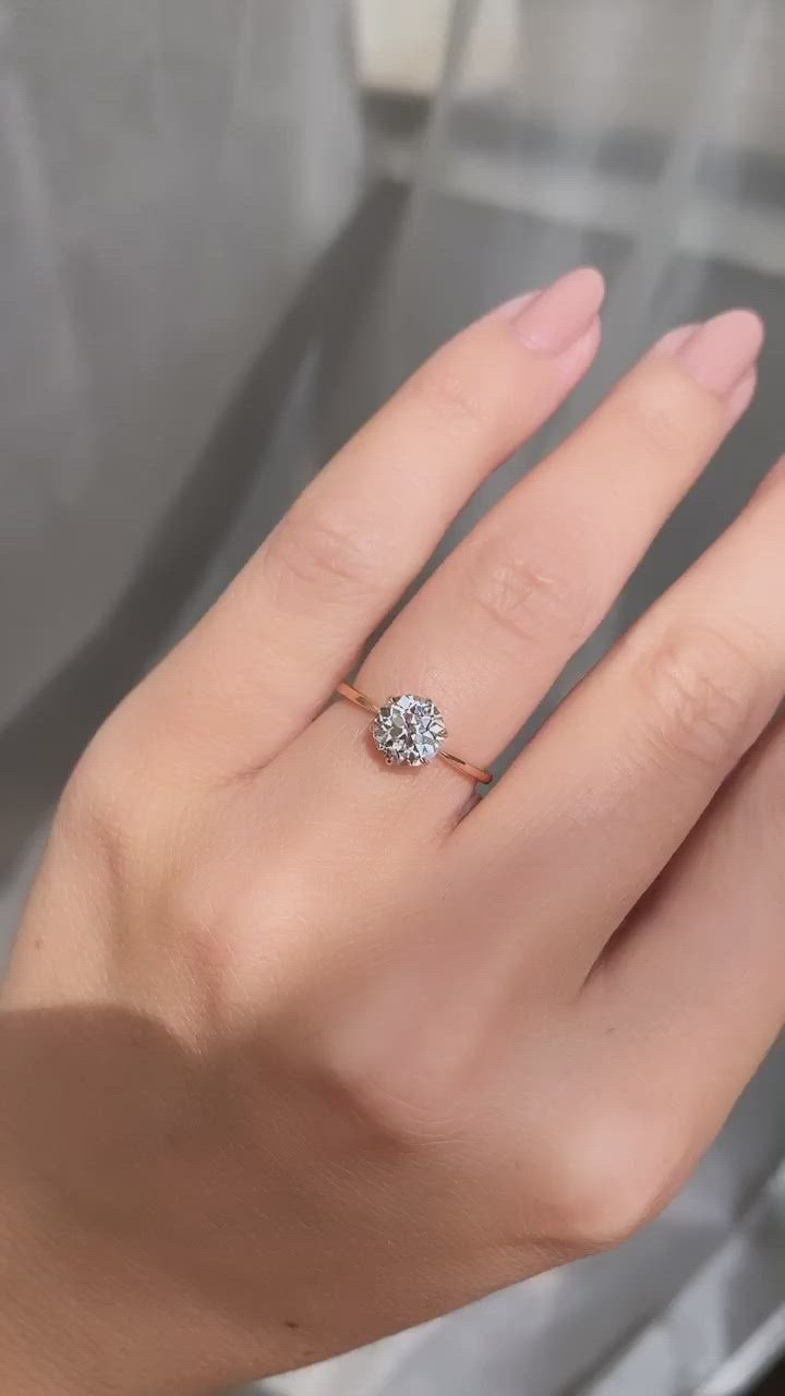 g-h-i color, vs clarity diamond in rose gold setting