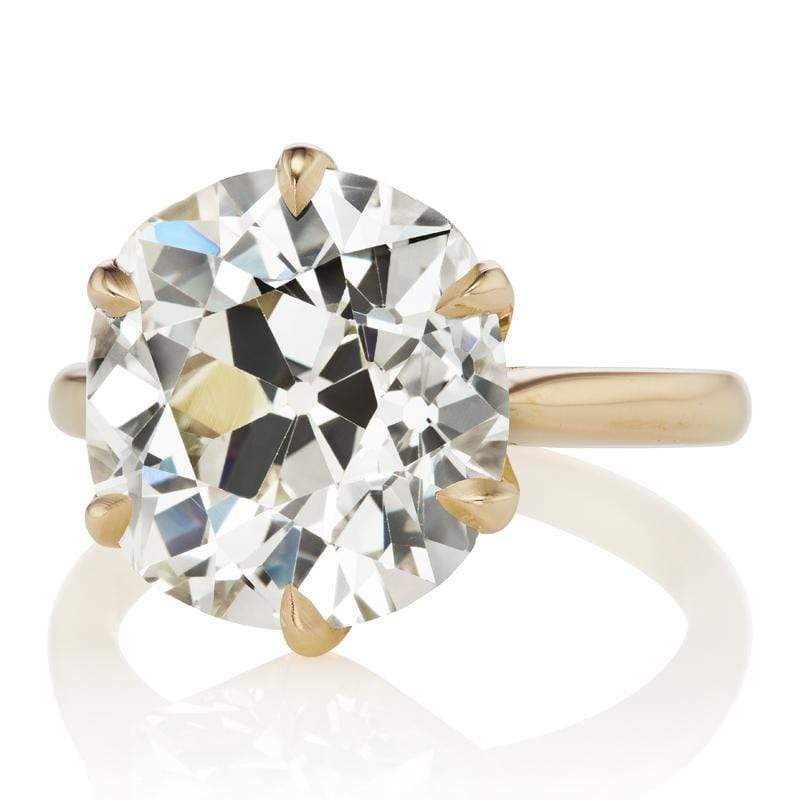 7.91 ct Gorgeous Elongated Old Mine Cut Solitaire Engagement Ring