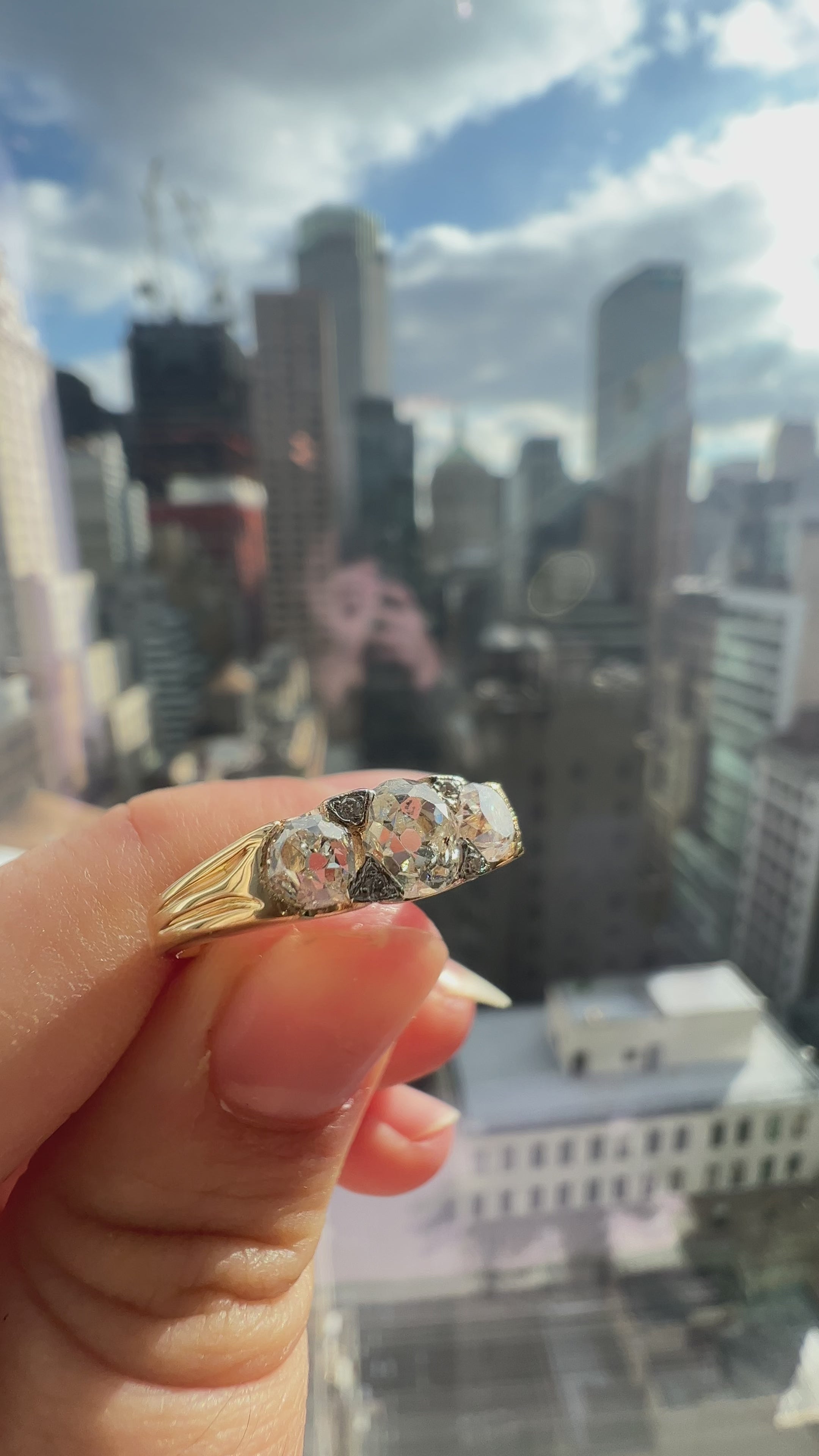 diamond in yellow gold setting