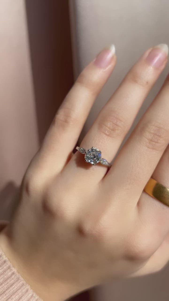 g-h-i color, si-i clarity diamond in platinum setting