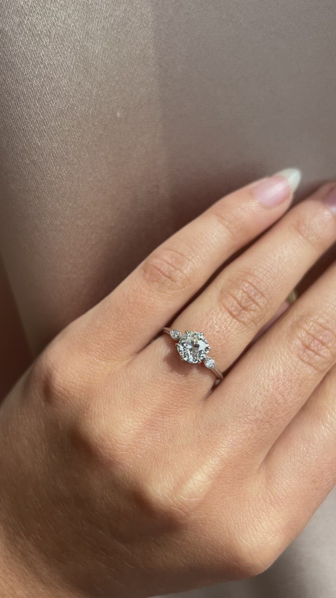 g-h-i color, si-i clarity diamond in platinum setting