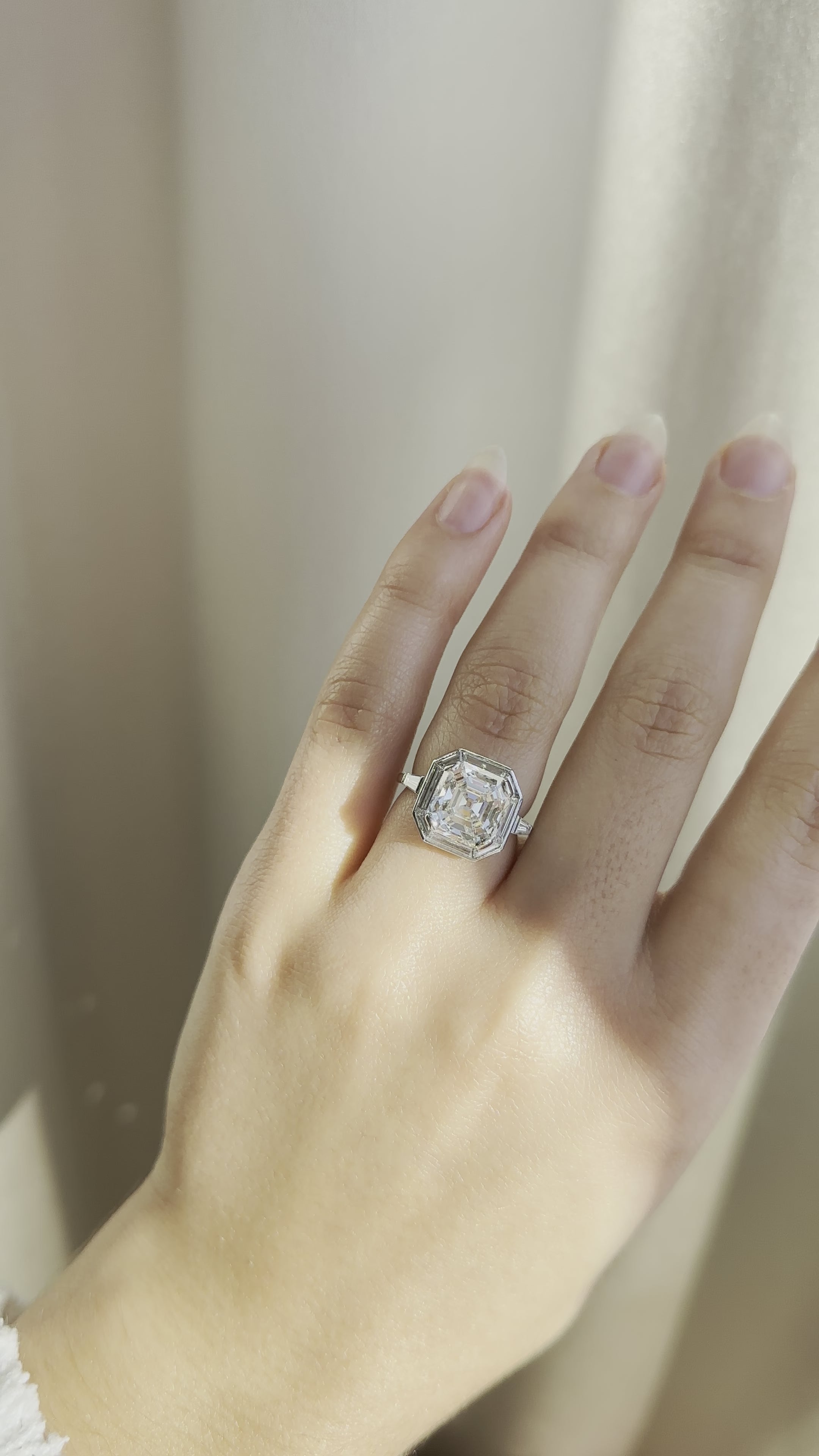 g-h-i color, vvs clarity diamond in platinum setting