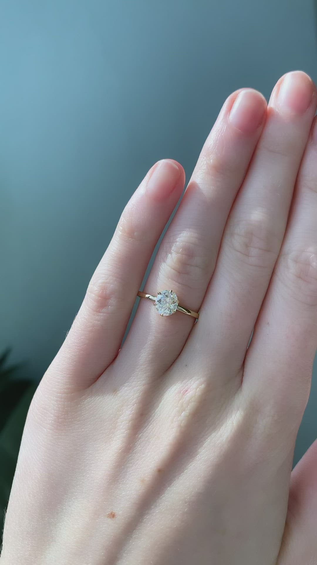 j-k-l color, vs clarity diamond in yellow gold setting