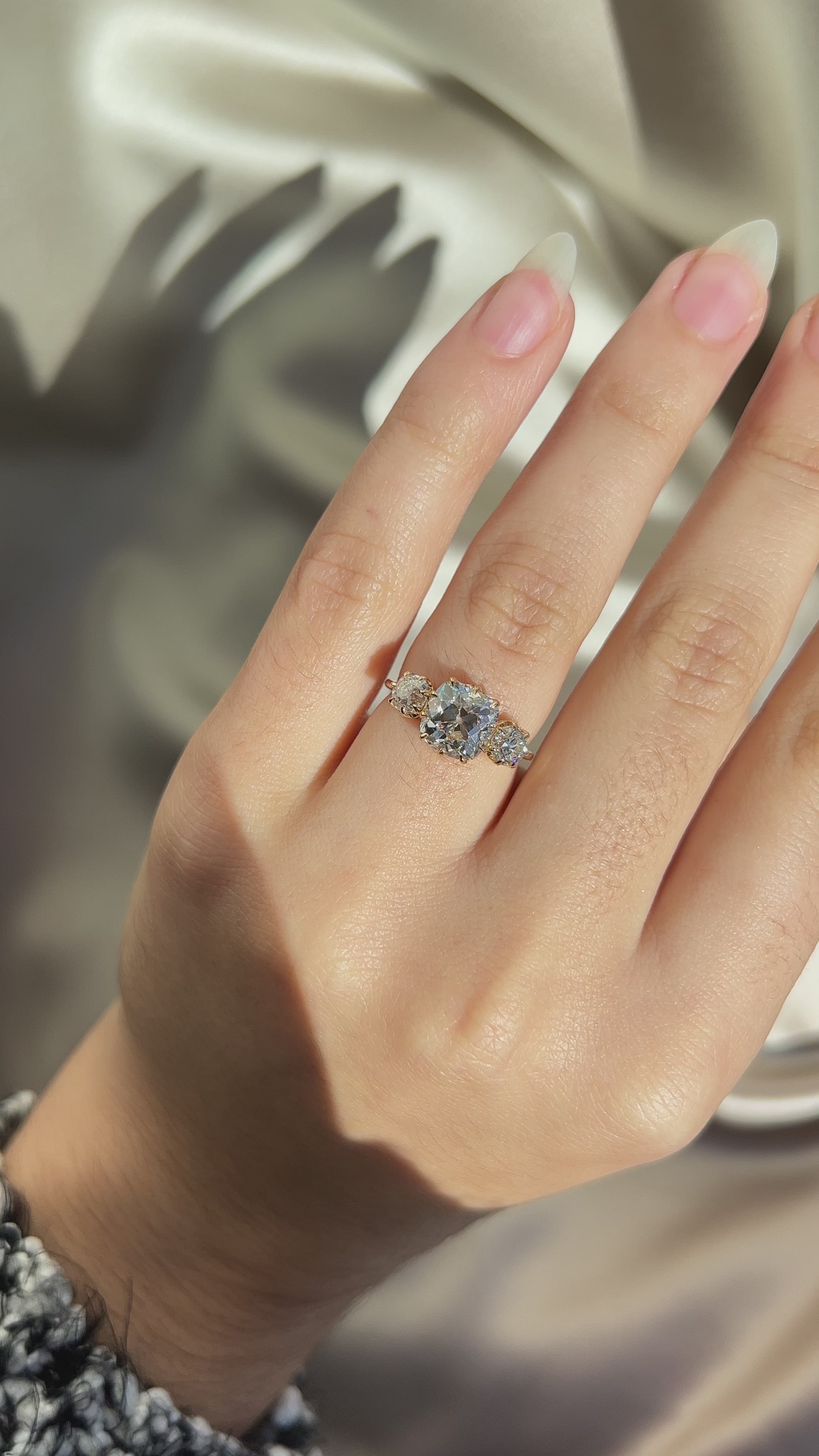 j-k-l color, vs clarity diamond in yellow gold setting