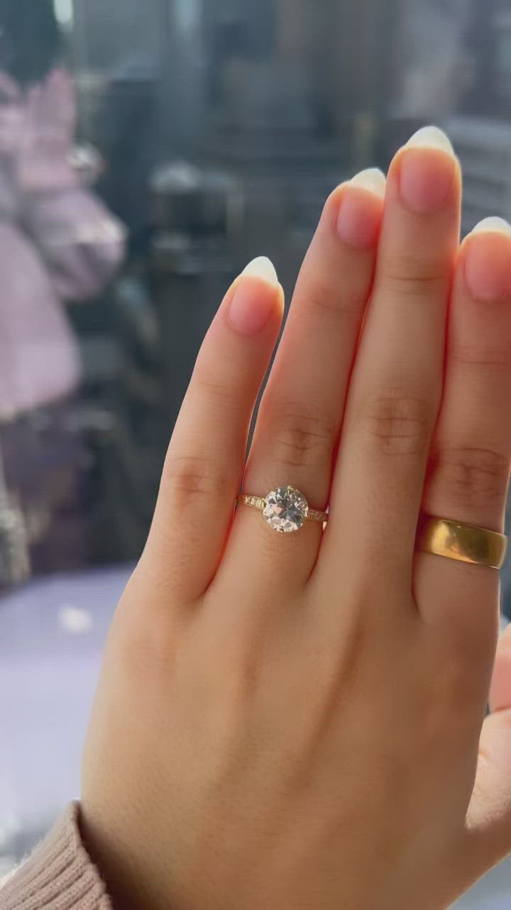 j-k-l color, vs clarity diamond in yellow gold setting