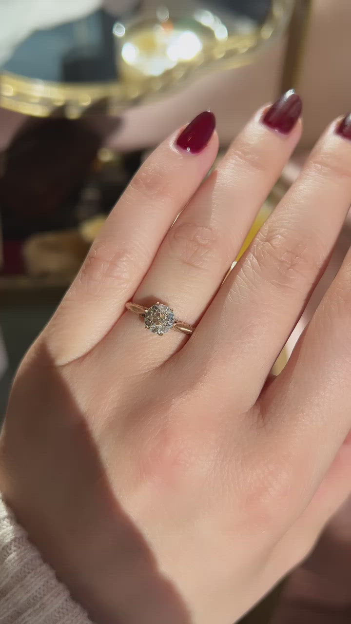 m-z color, vs clarity diamond in rose gold setting