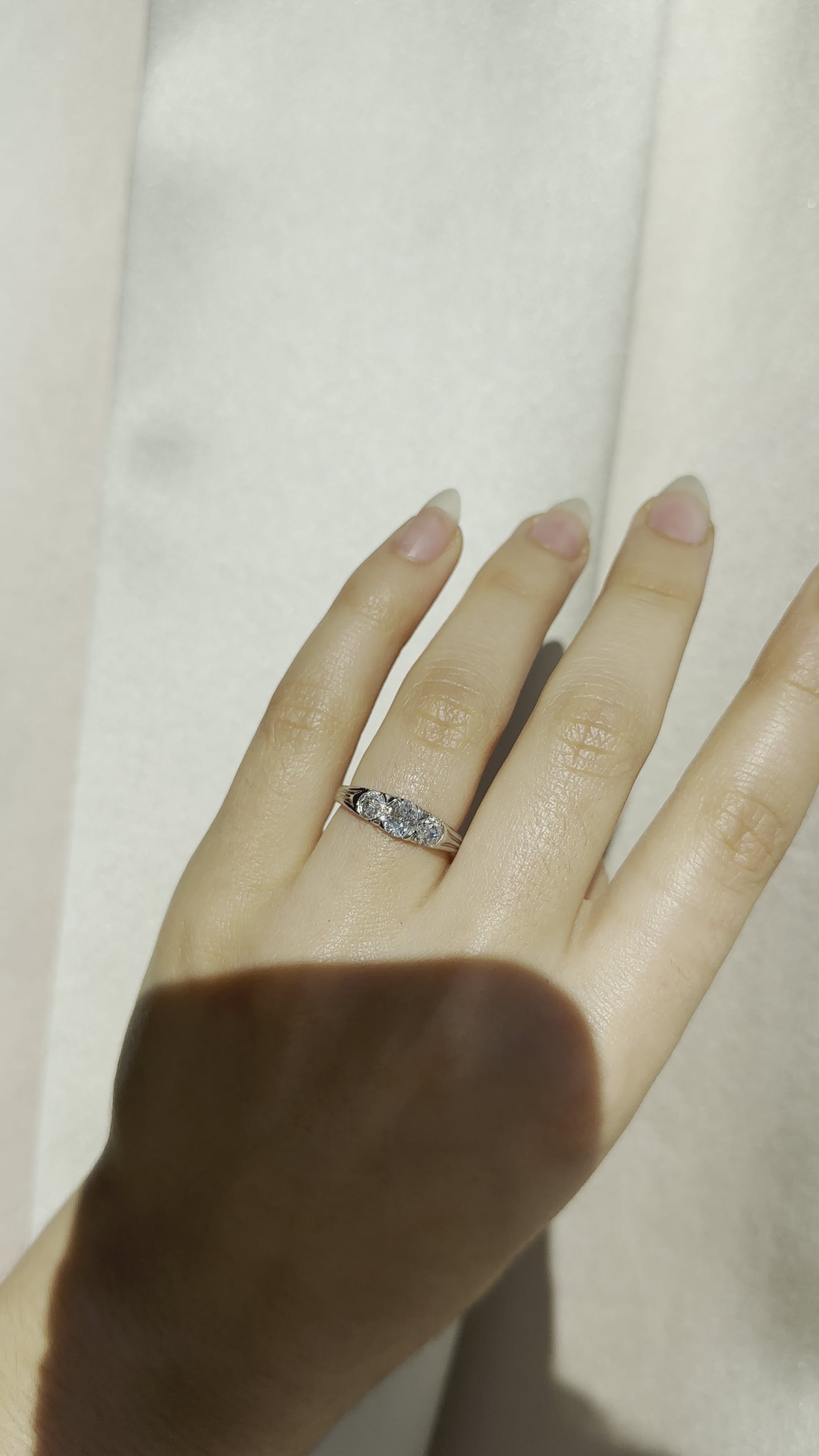 g-h-i color, vs clarity diamond in platinum setting