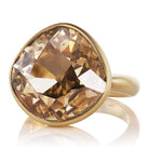 Bold 9 carat Old Mine Cut Champagne Engagement Ring