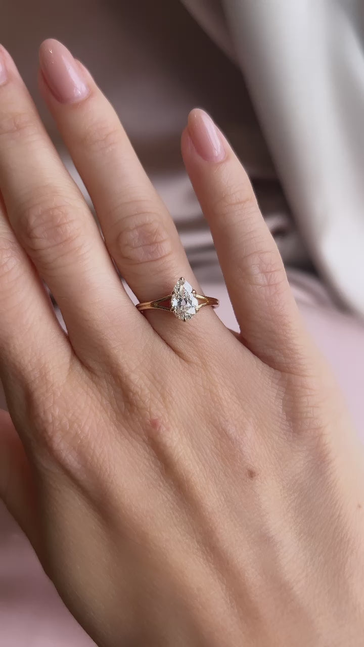 j-k-l color, vs clarity diamond in yellow gold setting