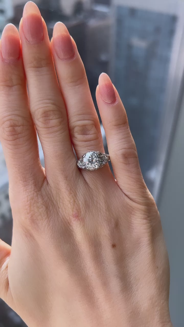 j-k-l color, vs clarity diamond in platinum setting