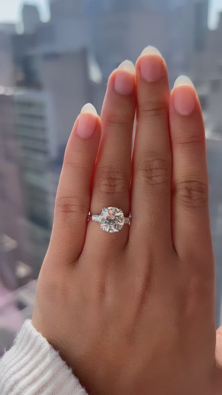 j-k-l color, vs clarity diamond in platinum setting