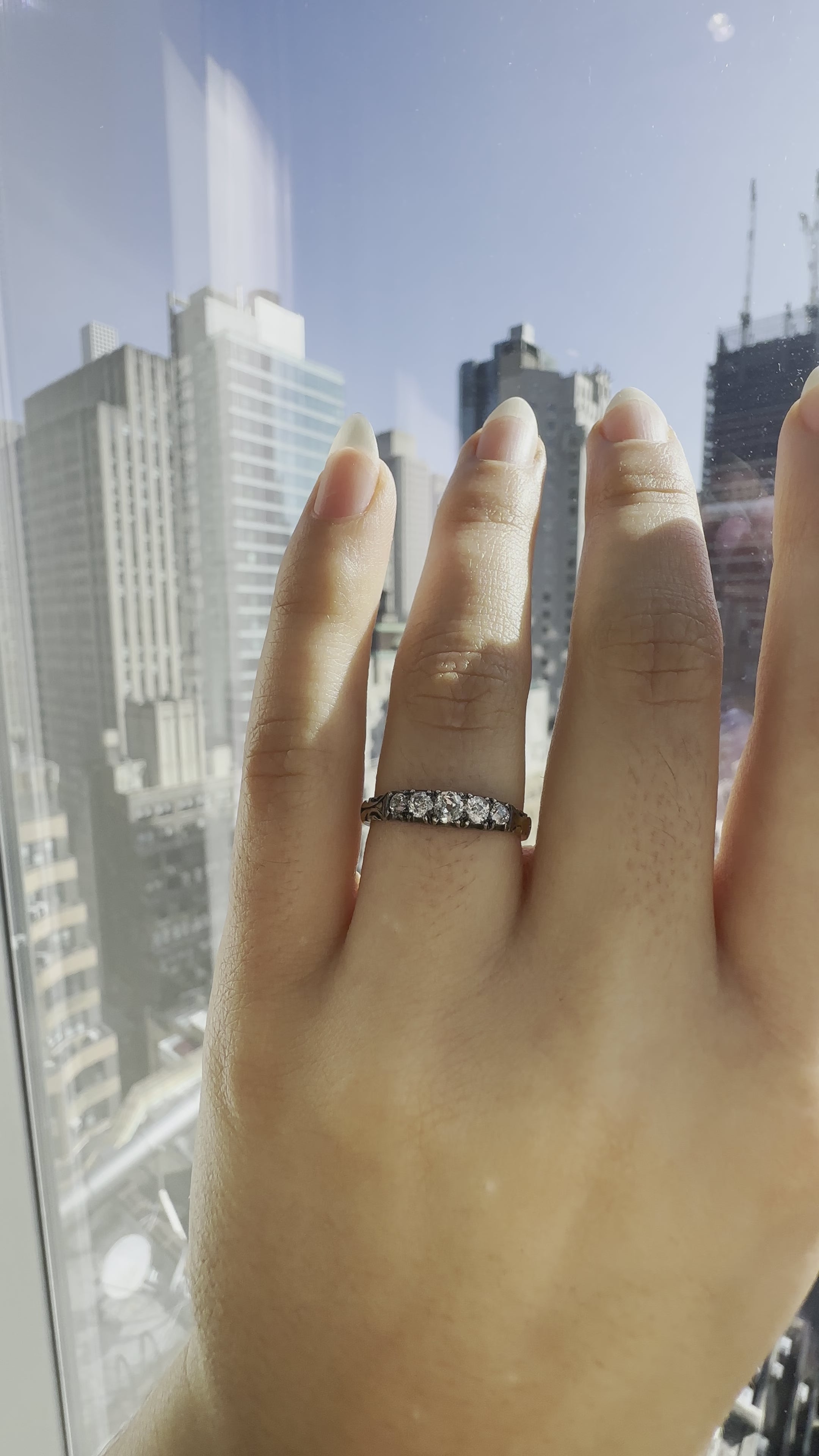 j-k-l color, diamond in two-tone setting