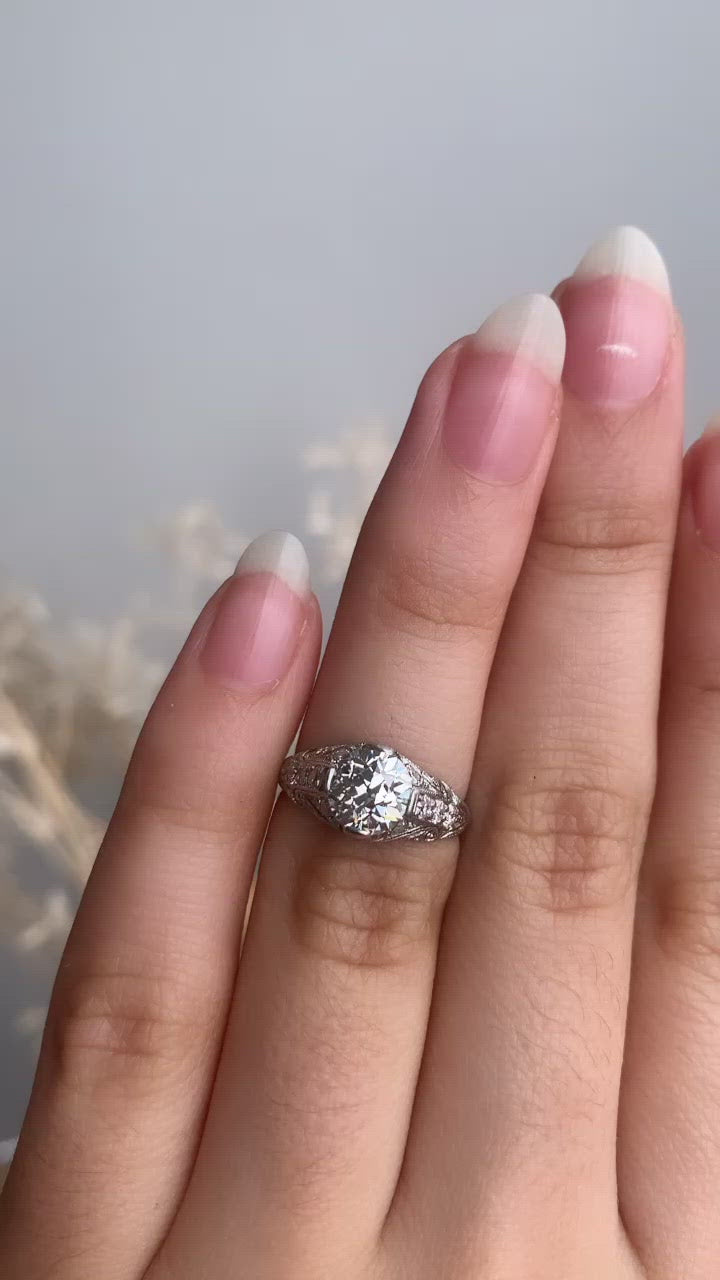 j-k-l color, vs clarity diamond in platinum setting