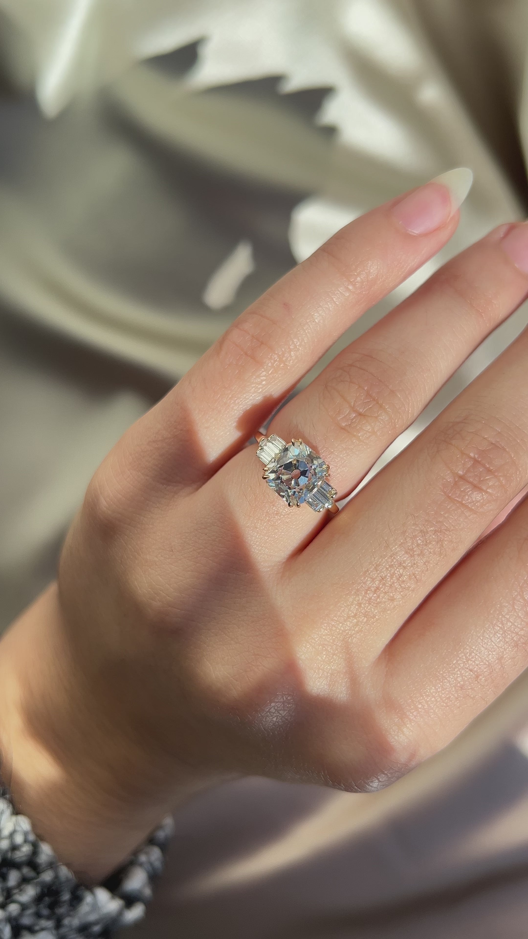 j-k-l color, vs clarity diamond in yellow gold setting