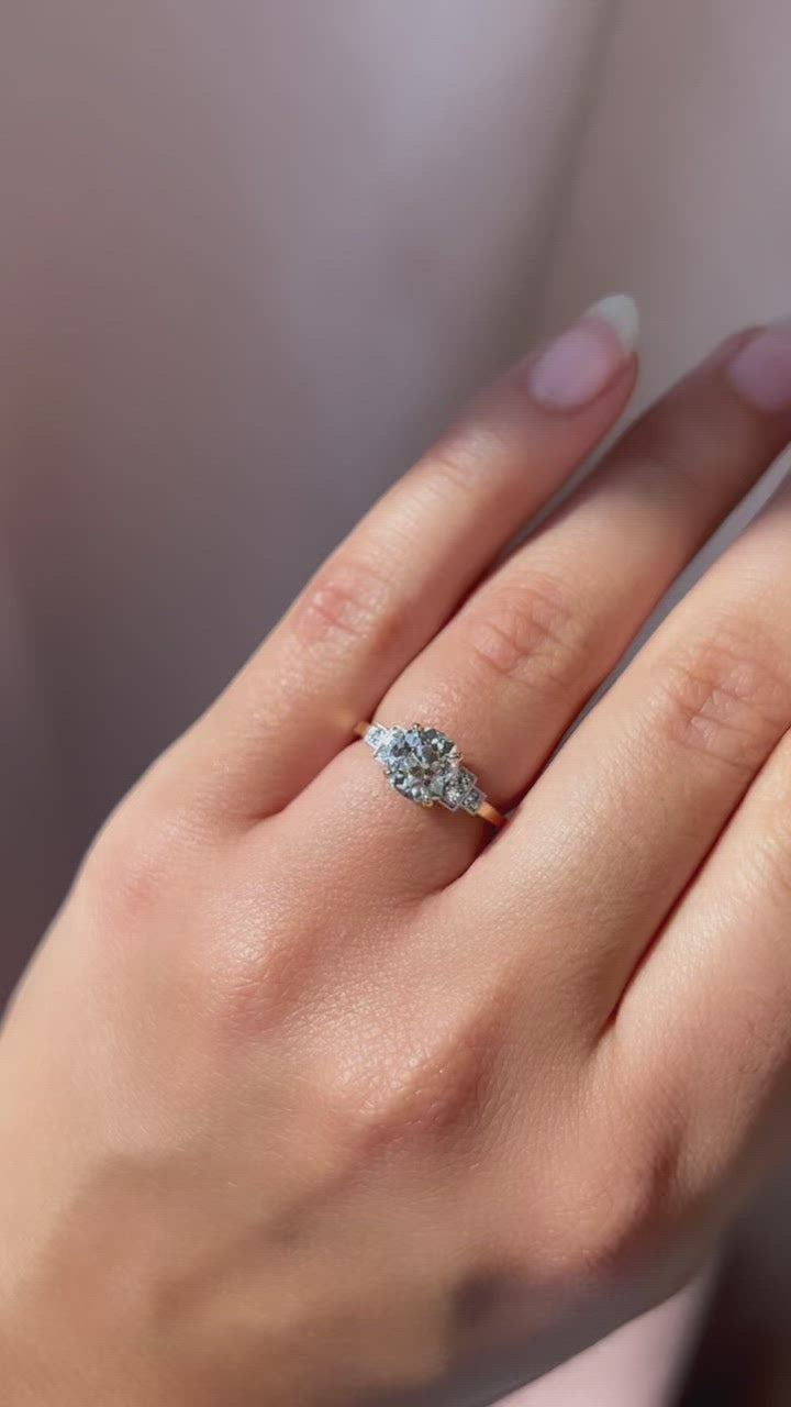 j-k-l color, si-i clarity diamond in yellow gold setting