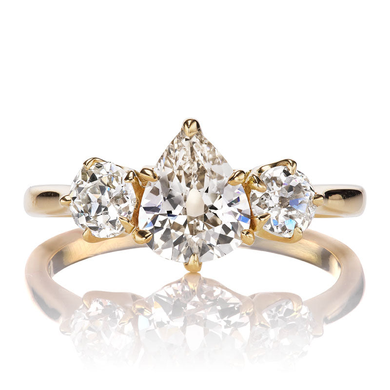 Pear Shaped Engagement Ring with Side Stones
