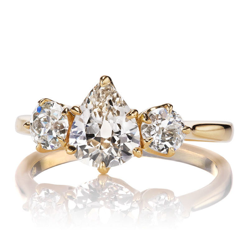 Pear Shaped Engagement Ring with Side Stones