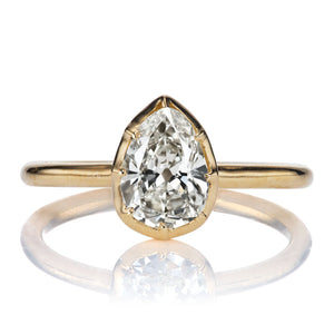 Collet-Set Pear Diamond Ring