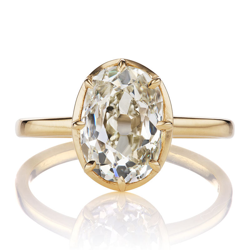 Collet-Set 3.01ct Elongated Old Mine Cut Diamond