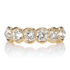 Old Mine Cut Half Hoop Wedding Band in 18kt Yellow Gold