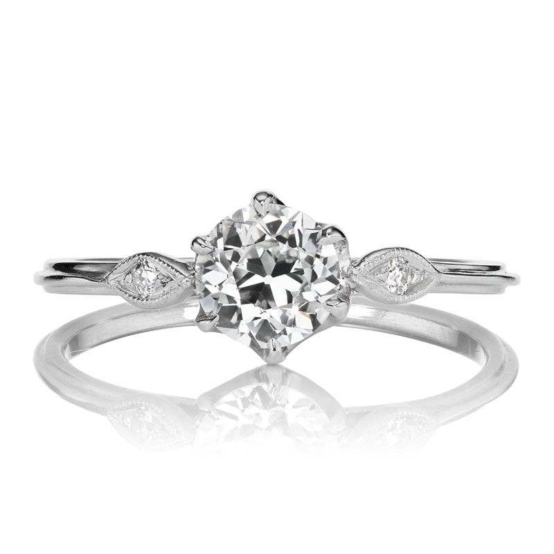 Platinum Old European Cut Diamond Ring in 6-Prong Setting