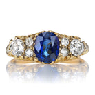 Antique Victorian Sapphire and Diamond Half Hoop Ring 