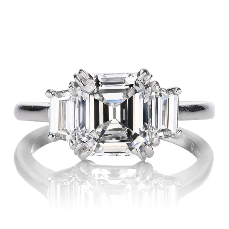 Bright 1.79 ct Asscher Cut Diamond in Platinum Setting