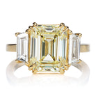 5-carat Emerald Cut Diamond with Trapezoid Diamond Side Stones