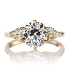 1.85-carat Old European Cut Diamond Ring with Chic Side Stones