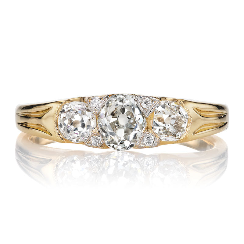 Mini Half Hoop Band with Old Mine Cut Diamonds