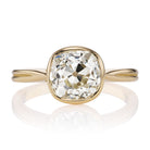 Bezel Set 2.74ct Champagne Colored Old Mine Cut Diamond Ring