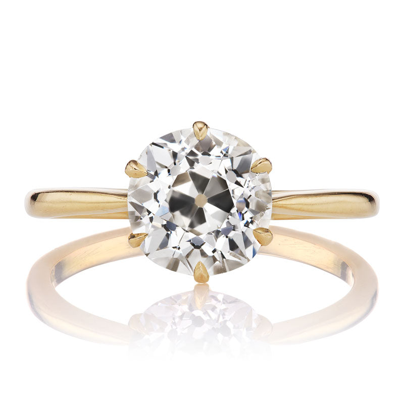 Bright 1.69ct Old Euro Cut Solitaire Engagement Ring