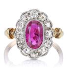 Antique Ruby and Diamond Cluster Ring