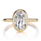 Bright 1.53ct Oval Cut Diamond in Chunky Bezel Setting